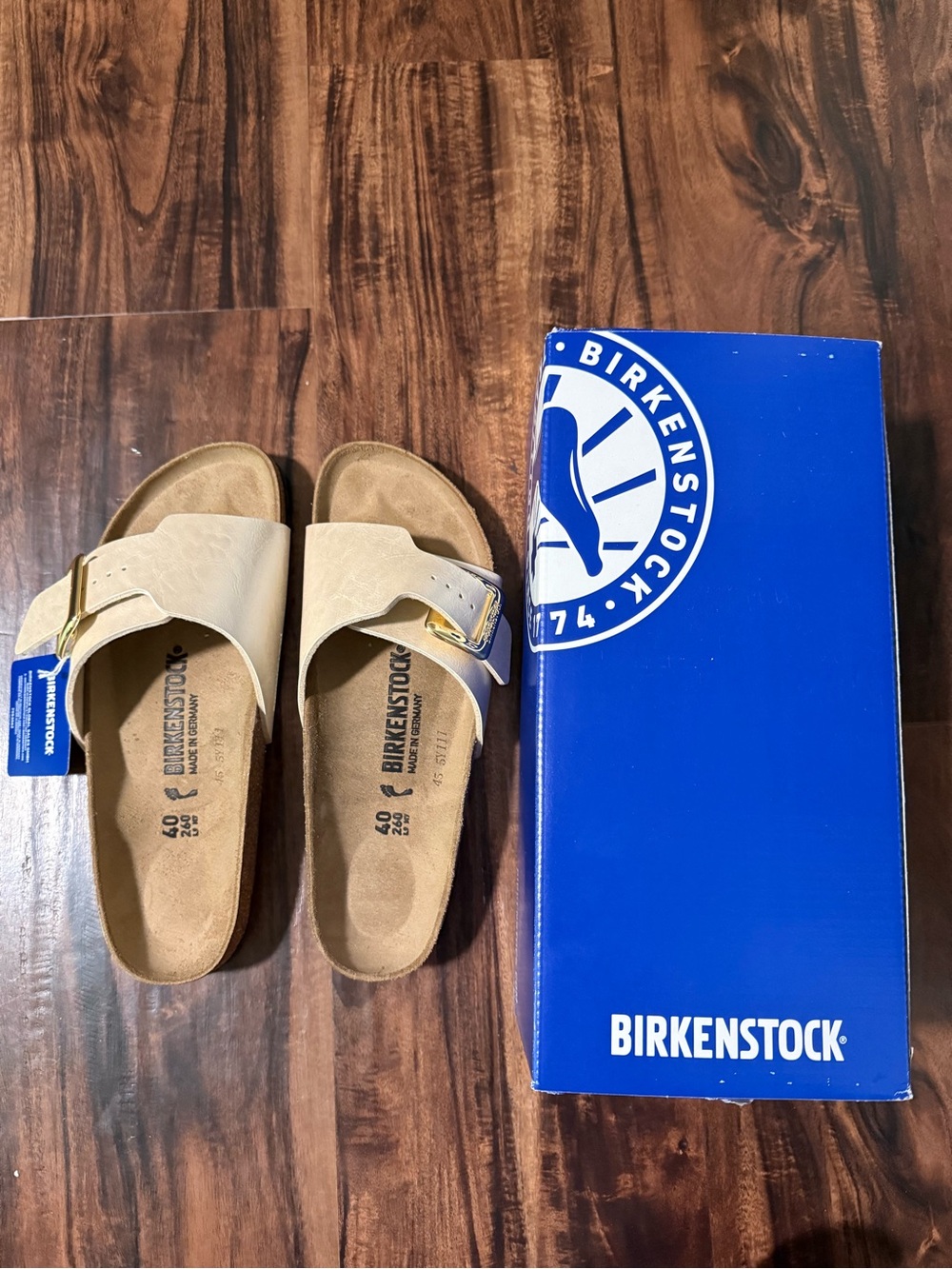Birkenstock Catalina Cushion Buckle Sandals - Graceful Pearl White - Size 40 - Picture 3 of 12